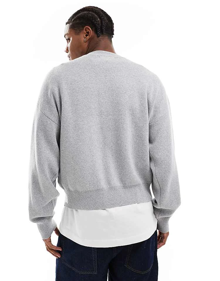 Cotton:On Cotton On Knitted Jumper In Grey With New York Graphic For Men Grey Marle 6 Cotton:On Cotton On Knitted Jumper In Grey With New York Graphic For Men Grey Marle - Image 4