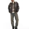 Cotton:On Cotton On Faux Leather Flight Jacket With Shearling Collar Brown For Men -Cotton:On Sales Store 207239871 1 brown
