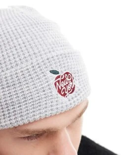 Cotton:On Cotton On Waffle Beanie With New York Graphic In Grey For Men Grey Marle -Cotton:On Sales Store 207239880 4