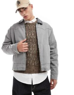 Cotton:On Cotton On Relaxed Carpenter Jacket In Grey For Men