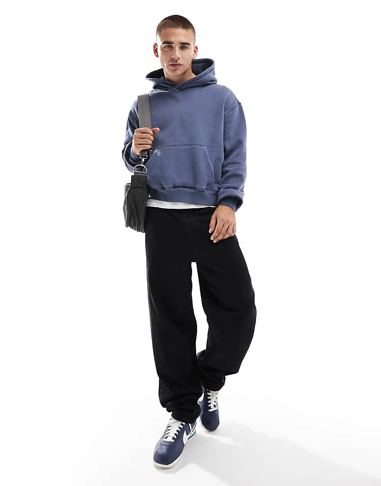 Cotton:On Cotton On Premium Cropped Fit Hoodie In Dusty Denim Blue For Men 5 Cotton:On Cotton On Premium Cropped Fit Hoodie In Dusty Denim Blue For Men - Image 3