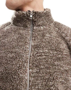 Cotton:On Cotton On Quarter Zip Teddy Fleece Pullover In Putty For Men 9 Cotton:On Cotton On Quarter Zip Teddy Fleece Pullover In Putty For Men -Cotton:On Sales Store 207239918 3