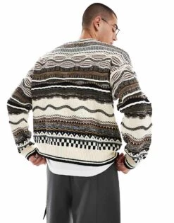 Cotton:On Cotton On Vintage Mix Knit Jumper In Stone For Men Stone Pattern 10 Cotton:On Cotton On Vintage Mix Knit Jumper In Stone For Men Stone Pattern -Cotton:On Sales Store 207239927 4