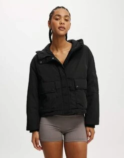 Cotton:On Cotton On Patch Pocket Hooded Jacket For Men Black -Cotton:On Sales Store 207242964 1 black 1