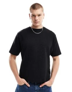 Cotton:On Cropped T-shirt In Black For Men