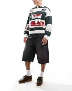 Cotton:On Super Baggy Jort In Black For Men