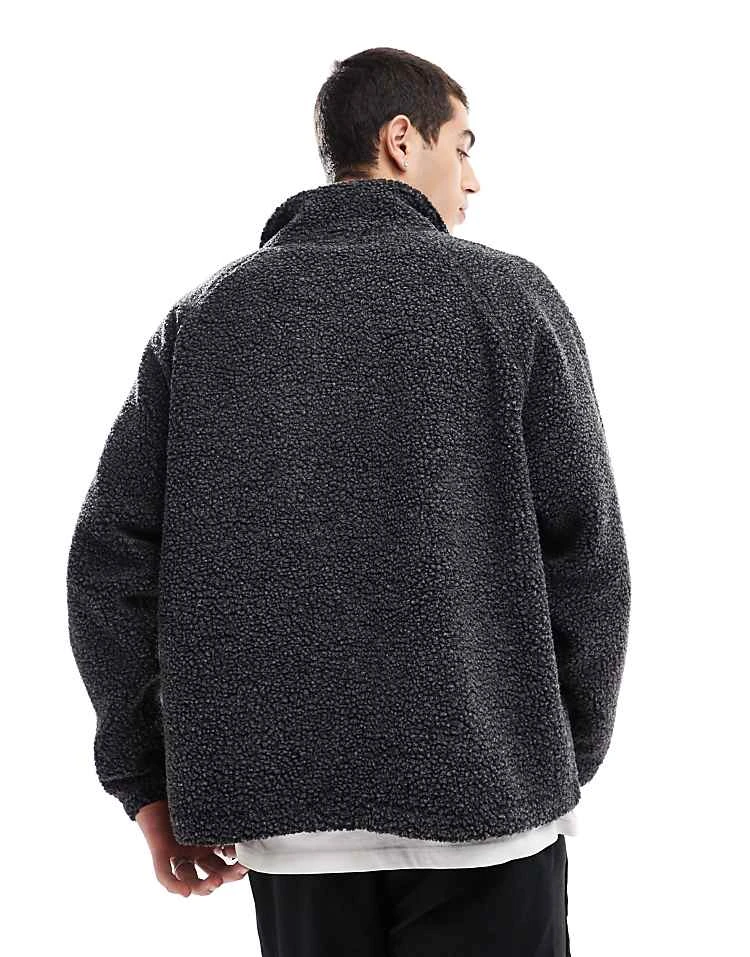 Cotton:On Teddy 1/2 Zip Fleece In Black For Men 4 Cotton:On Teddy 1/2 Zip Fleece In Black For Men - Image 2