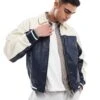 Cotton:On Faux Leather Western Jacket In Navy For Men
