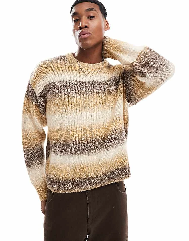 Cotton:On Ombre Crew Knit In Beige For Men 7 Cotton:On Ombre Crew Knit In Beige For Men - Image 5