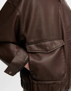 Cotton:On Faux Leather Bomber In Brown For Men -Cotton:On Sales Store 207456760 3