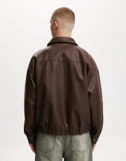 Cotton:On Faux Leather Bomber In Brown For Men -Cotton:On Sales Store 207456760 4