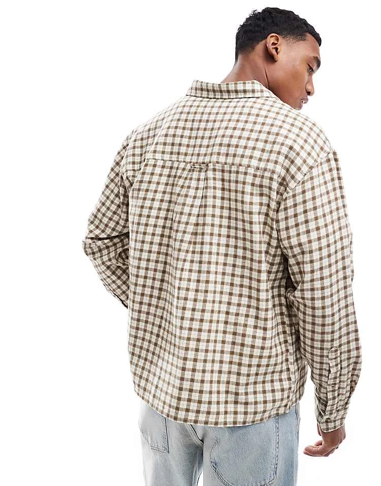 Cotton:On Tribeca Long Sleeve Shirt In Beige For Men 4 Cotton:On Tribeca Long Sleeve Shirt In Beige For Men - Image 2