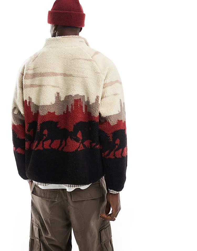 Cotton:On Teddy 1/2 Zip Fleece In Multi For Men 6 Cotton:On Teddy 1/2 Zip Fleece In Multi For Men - Image 4