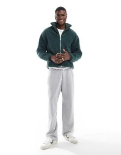 Cotton:On Teddy Zip Through Jacket In Green For Men 11 Cotton:On Teddy Zip Through Jacket In Green For Men -Cotton:On Sales Store 207522134 1 green 1