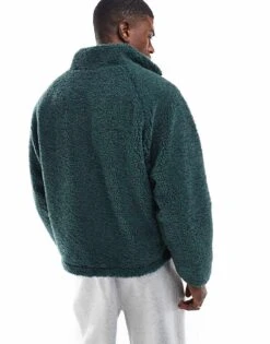 Cotton:On Teddy Zip Through Jacket In Green For Men 10 Cotton:On Teddy Zip Through Jacket In Green For Men -Cotton:On Sales Store 207522134 4