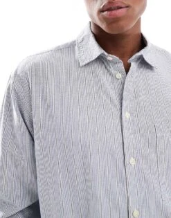 Cotton:On Cropped Oxford Long Sleeve Shirt In Blue For Men 9 Cotton:On Cropped Oxford Long Sleeve Shirt In Blue For Men -Cotton:On Sales Store 207522584 3