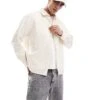 Cotton:On Cropped Oxford Long Sleeve Shirt In White For Men 2 Cotton:On Cropped Oxford Long Sleeve Shirt In White For Men -Cotton:On Sales Store 207522663 1 white