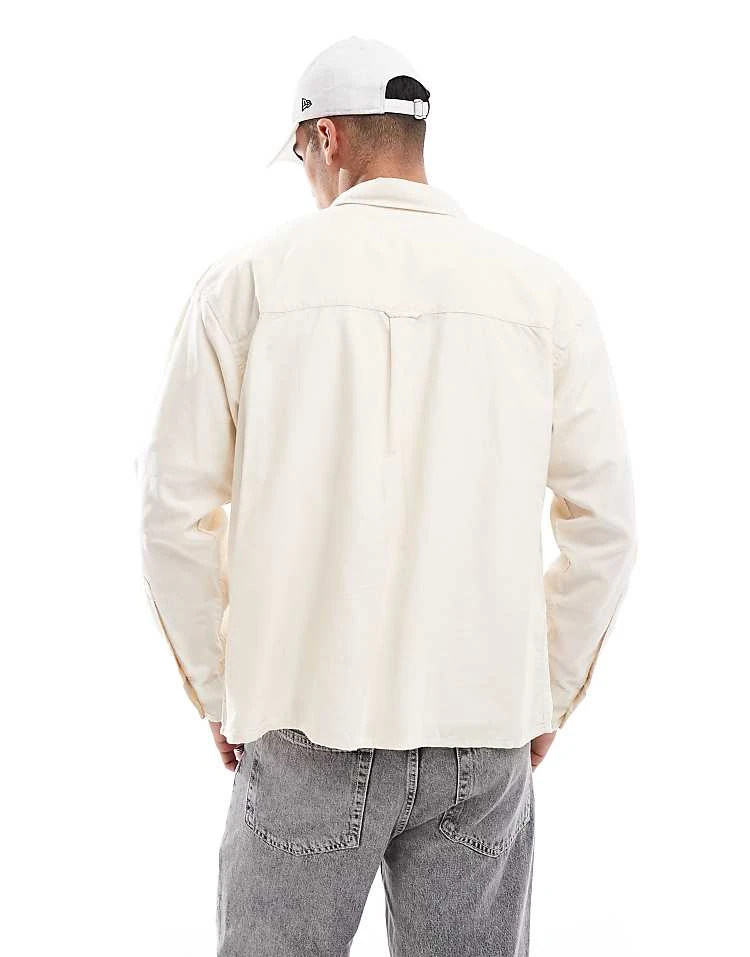 Cotton:On Cropped Oxford Long Sleeve Shirt In White For Men 4 Cotton:On Cropped Oxford Long Sleeve Shirt In White For Men - Image 2