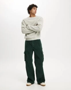 Cotton:On Baggy Pleat Cargo Pant In Green For Men -Cotton:On Sales Store 207545157 1 green 1