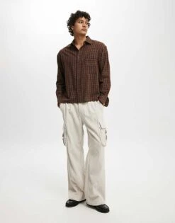Cotton:On Baggy Pleat Cargo Pant In Beige For Men