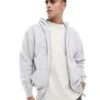 Cotton:On Cotton On Box Fit Zip Up Hoodie In Grey Marle For Men 2 Cotton:On Cotton On Box Fit Zip Up Hoodie In Grey Marle For Men -Cotton:On Sales Store 207566728 1 greymarle