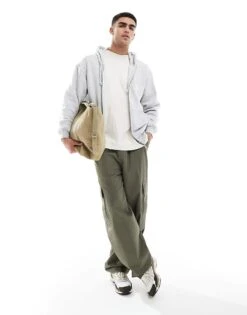 Cotton:On Cotton On Box Fit Zip Up Hoodie In Grey Marle For Men 8 Cotton:On Cotton On Box Fit Zip Up Hoodie In Grey Marle For Men -Cotton:On Sales Store 207566728 3