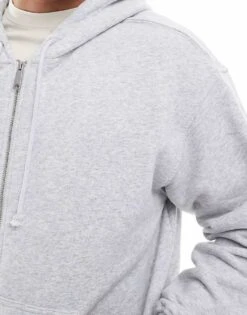 Cotton:On Cotton On Box Fit Zip Up Hoodie In Grey Marle For Men 9 Cotton:On Cotton On Box Fit Zip Up Hoodie In Grey Marle For Men -Cotton:On Sales Store 207566728 4