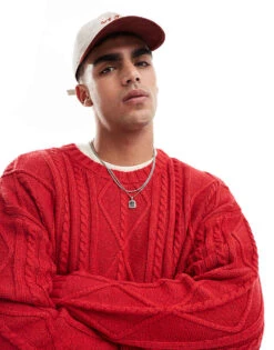 Cotton:On Cotton On Cable Knit Crew Neck In Red For Men Red Cable 9 Cotton:On Cotton On Cable Knit Crew Neck In Red For Men Red Cable -Cotton:On Sales Store 207566729 3