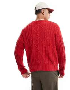 Cotton:On Cotton On Cable Knit Crew Neck In Red For Men Red Cable 10 Cotton:On Cotton On Cable Knit Crew Neck In Red For Men Red Cable -Cotton:On Sales Store 207566729 4