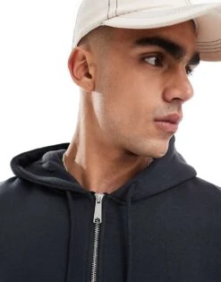 Cotton:On Cotton On Box Fit Zip Up Hoodie In Black For Men Washed Black 10 Cotton:On Cotton On Box Fit Zip Up Hoodie In Black For Men Washed Black -Cotton:On Sales Store 207566730 4