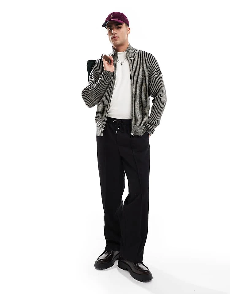 Cotton:On Cotton On Zip Through Knit In Black For Men 3 Cotton:On Cotton On Zip Through Knit In Black For Men