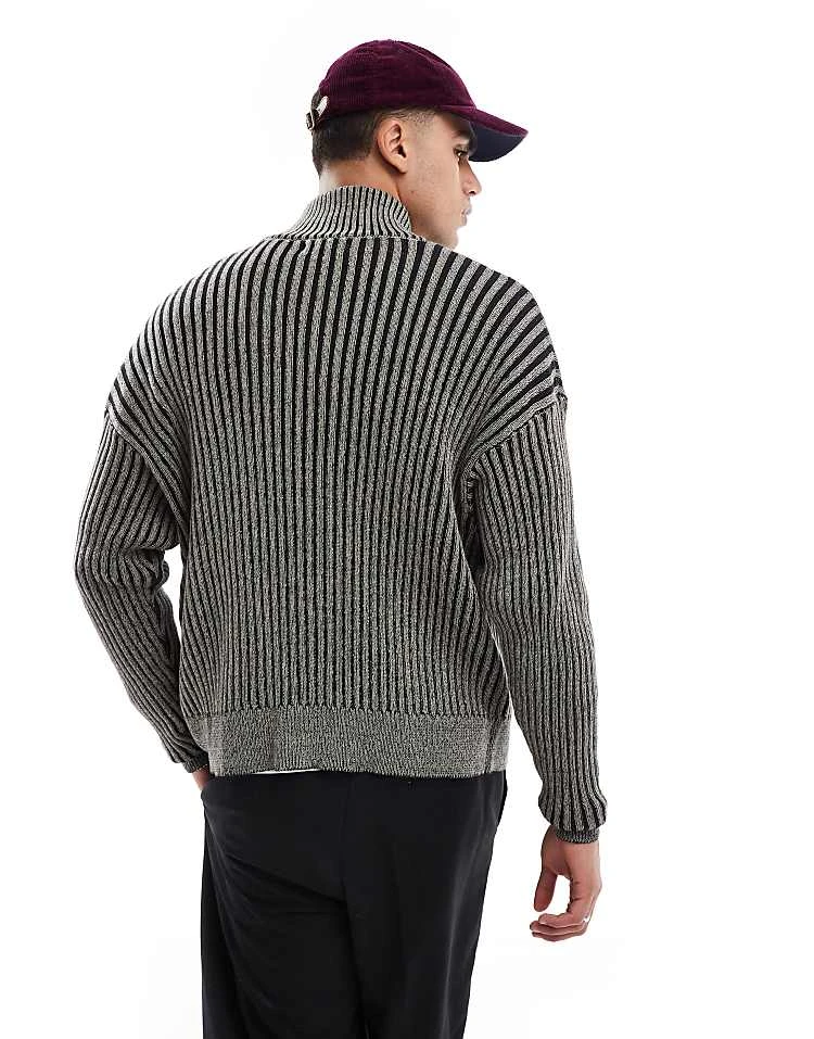 Cotton:On Cotton On Zip Through Knit In Black For Men 6 Cotton:On Cotton On Zip Through Knit In Black For Men - Image 4