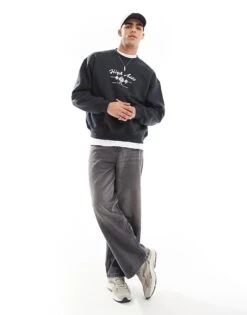 Cotton:On Cotton On Box Fit Crew Neck Sweater With High Aces Graphic In Black For Men Multi 9 Cotton:On Cotton On Box Fit Crew Neck Sweater With High Aces Graphic In Black For Men Multi -Cotton:On Sales Store 207566771 3