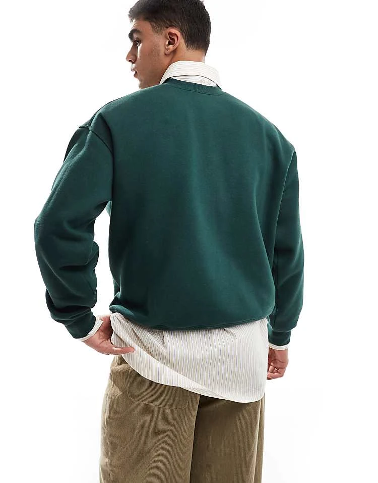 Cotton:On Cotton On Box Fit Crew Neck Sweater In Fern For Men Pine Needle Green 5 Cotton:On Cotton On Box Fit Crew Neck Sweater In Fern For Men Pine Needle Green - Image 3