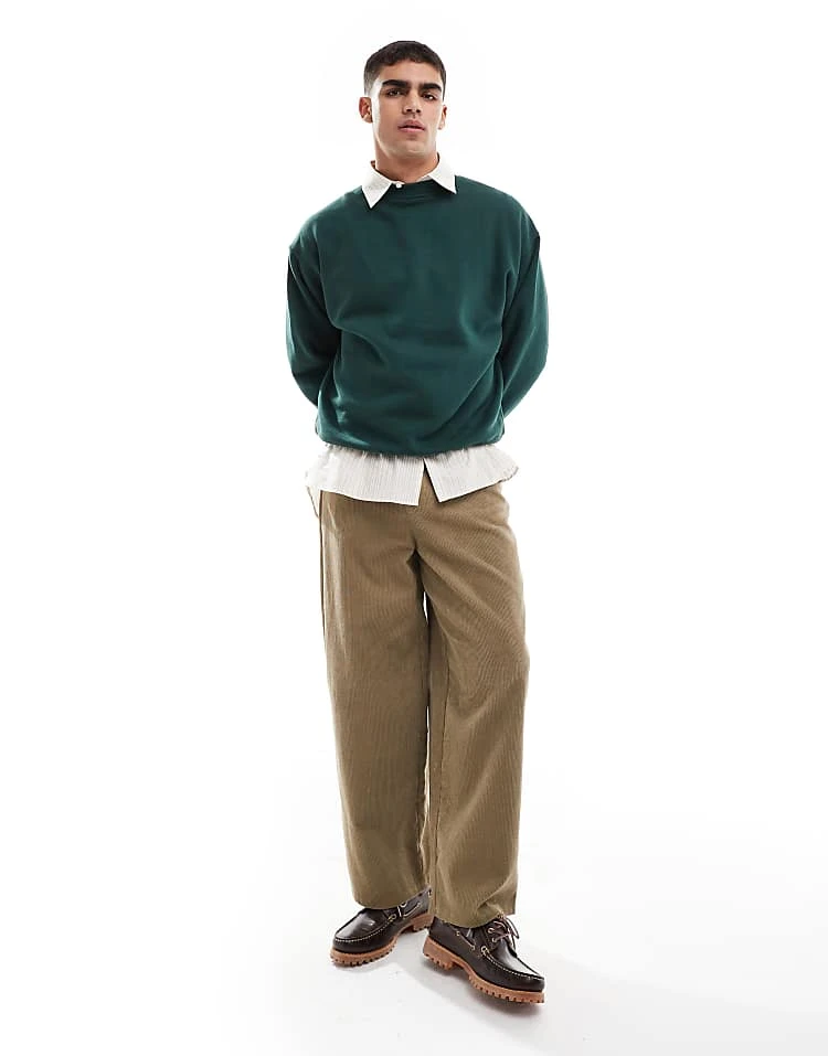 Cotton:On Cotton On Box Fit Crew Neck Sweater In Fern For Men Pine Needle Green 6 Cotton:On Cotton On Box Fit Crew Neck Sweater In Fern For Men Pine Needle Green - Image 4