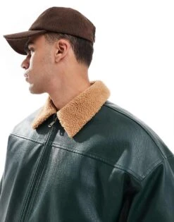 Cotton:On Cotton On Faux Leather Flight Jacket In Dark Emerald For Men -Cotton:On Sales Store 207566830 3