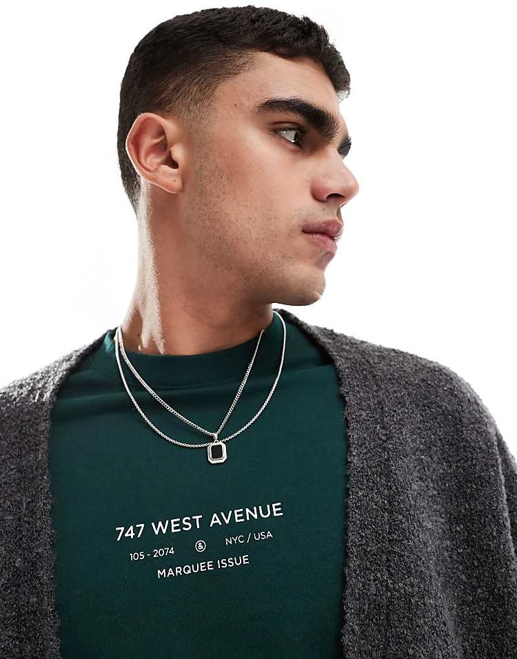 Cotton:On Cotton On Boxy Fit T-shirt With West Avenue Print In Green For Men Multi 4 Cotton:On Cotton On Boxy Fit T-shirt With West Avenue Print In Green For Men Multi - Image 2