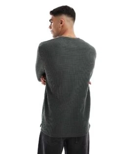 Cotton:On Cotton On Chunky Waffle Long Sleeve T-shirt In Army Green For Men Army Army 10 Cotton:On Cotton On Chunky Waffle Long Sleeve T-shirt In Army Green For Men Army Army -Cotton:On Sales Store 207566907 4