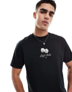 Cotton:On Cotton On Loose Fit Art T-shirt With Dice Graphic In Black For Men 11 Cotton:On Cotton On Loose Fit Art T-shirt With Dice Graphic In Black For Men -Cotton:On Sales Store 207566924 1 black 1