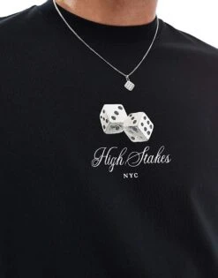 Cotton:On Cotton On Loose Fit Art T-shirt With Dice Graphic In Black For Men 9 Cotton:On Cotton On Loose Fit Art T-shirt With Dice Graphic In Black For Men -Cotton:On Sales Store 207566924 3