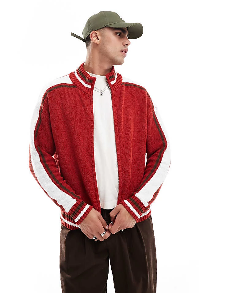 Cotton:On Cotton On Zip Through Knit Scarlet Red For Men 3 Cotton:On Cotton On Zip Through Knit Scarlet Red For Men