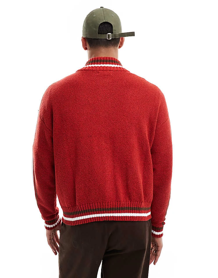 Cotton:On Cotton On Zip Through Knit Scarlet Red For Men 6 Cotton:On Cotton On Zip Through Knit Scarlet Red For Men - Image 4