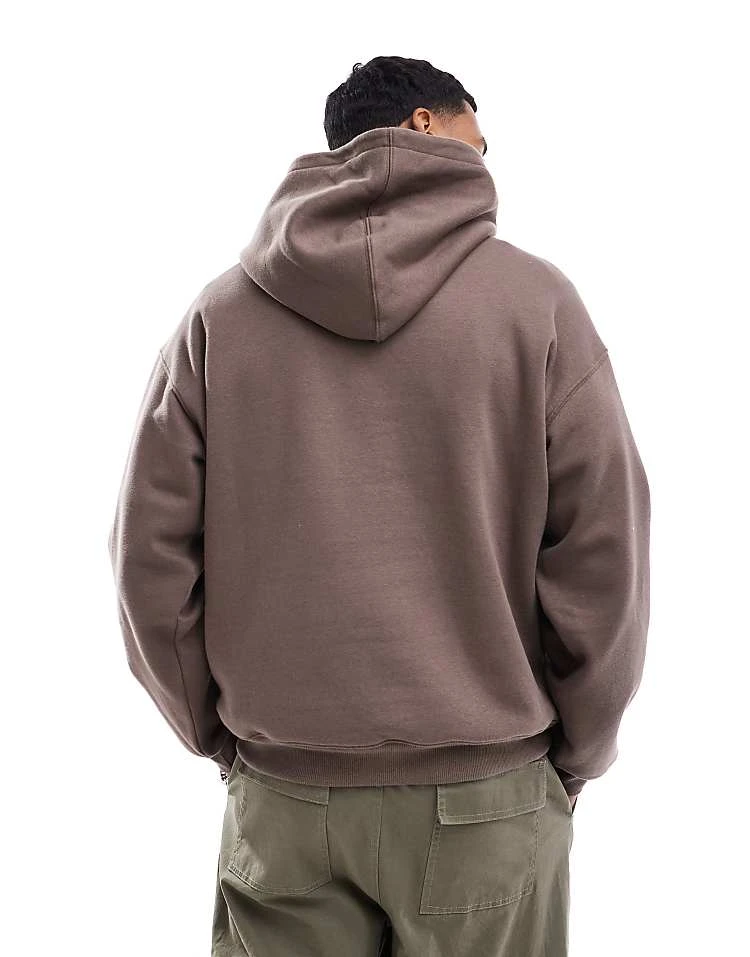 Cotton:On Cotton On Box Fit Hoodie In Washed Chocolate For Men 6 Cotton:On Cotton On Box Fit Hoodie In Washed Chocolate For Men - Image 4