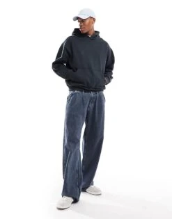 Cotton:On Cotton On Box Fit Hoodie In Washed Black For Men 9 Cotton:On Cotton On Box Fit Hoodie In Washed Black For Men -Cotton:On Sales Store 207566978 3