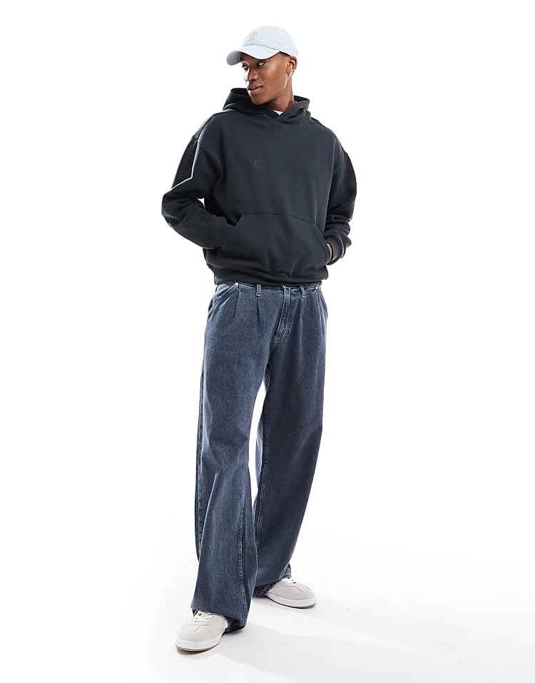 Cotton:On Cotton On Box Fit Hoodie In Washed Black For Men 5 Cotton:On Cotton On Box Fit Hoodie In Washed Black For Men - Image 3