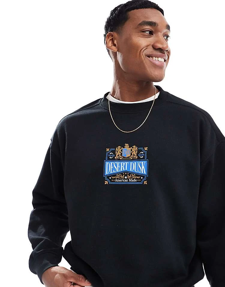 Cotton:On Cotton On Box Fit Graphic Crew Neck Sweater With Desert Dusk Print In Black For Men Black/desert Dusk 7 Cotton:On Cotton On Box Fit Graphic Crew Neck Sweater With Desert Dusk Print In Black For Men Black/desert Dusk - Image 5