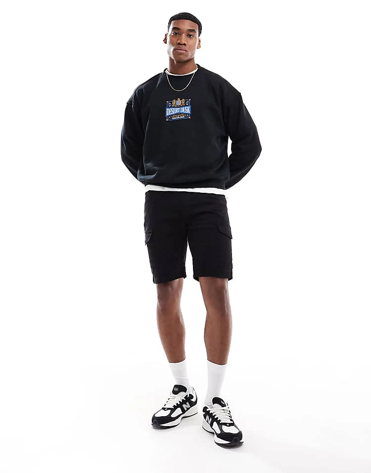 Cotton:On Cotton On Box Fit Graphic Crew Neck Sweater With Desert Dusk Print In Black For Men Black/desert Dusk 6 Cotton:On Cotton On Box Fit Graphic Crew Neck Sweater With Desert Dusk Print In Black For Men Black/desert Dusk - Image 4