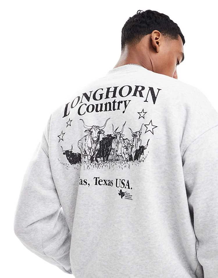 Cotton:On Cotton On Box Fit Sweater With Country Star Graphic In Grey Marle For Men Multi 7 Cotton:On Cotton On Box Fit Sweater With Country Star Graphic In Grey Marle For Men Multi - Image 5