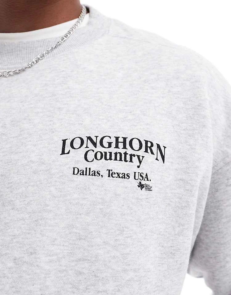 Cotton:On Cotton On Box Fit Sweater With Country Star Graphic In Grey Marle For Men Multi 5 Cotton:On Cotton On Box Fit Sweater With Country Star Graphic In Grey Marle For Men Multi - Image 3