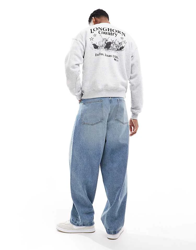 Cotton:On Cotton On Box Fit Sweater With Country Star Graphic In Grey Marle For Men Multi 6 Cotton:On Cotton On Box Fit Sweater With Country Star Graphic In Grey Marle For Men Multi - Image 4